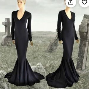 Morticia V- neck gown